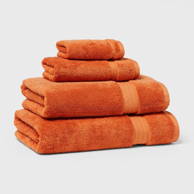 slide 4 of 5, Total Fresh Antimicrobial Oversized Bath Towel Orange - Threshold™: Cotton Terry, Low Lint, Machine Washable, 1 ct