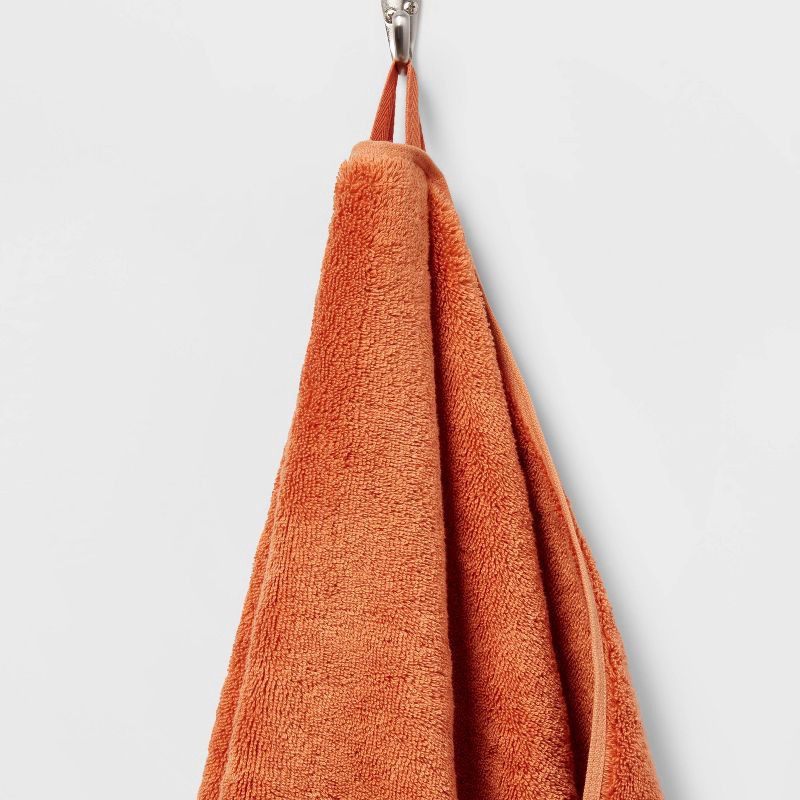 slide 5 of 5, Total Fresh Antimicrobial Oversized Bath Towel Orange - Threshold™: Cotton Terry, Low Lint, Machine Washable, 1 ct