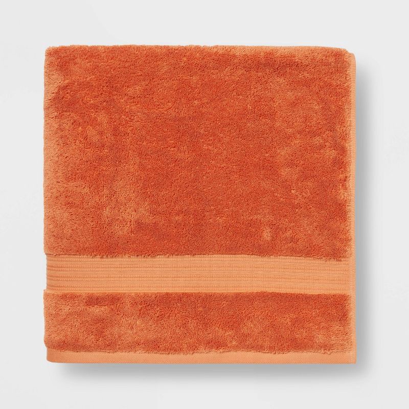 slide 1 of 5, Total Fresh Antimicrobial Oversized Bath Towel Orange - Threshold™: Cotton Terry, Low Lint, Machine Washable, 1 ct