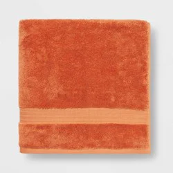 Total Fresh Antimicrobial Oversized Bath Towel Orange - Threshold™: Cotton Terry, Low Lint, Machine Washable