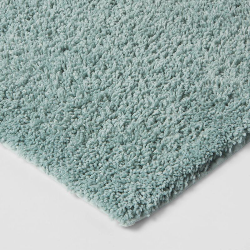 slide 3 of 4, 22"x60" Antimicrobial Bath Runner Aqua - Threshold™: Machine Washable, Tufted Polyester, Latex Backing, 1 ct