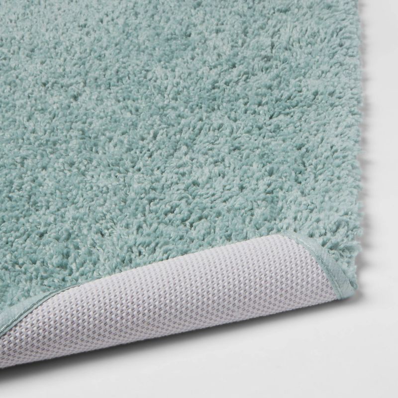 slide 4 of 4, 22"x60" Antimicrobial Bath Runner Aqua - Threshold™: Machine Washable, Tufted Polyester, Latex Backing, 1 ct