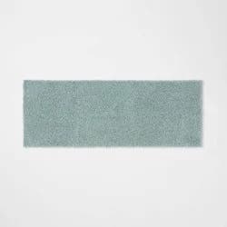 22"x60" Antimicrobial Bath Runner Aqua - Threshold™: Machine Washable, Tufted Polyester, Latex Backing