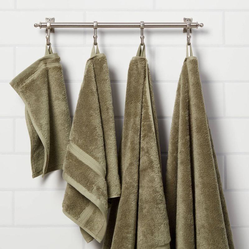 slide 2 of 5, Total Fresh Antimicrobial Oversized Bath Towel Olive Green - Threshold™: 100% Cotton, Low Lint, Machine Washable, 1 ct