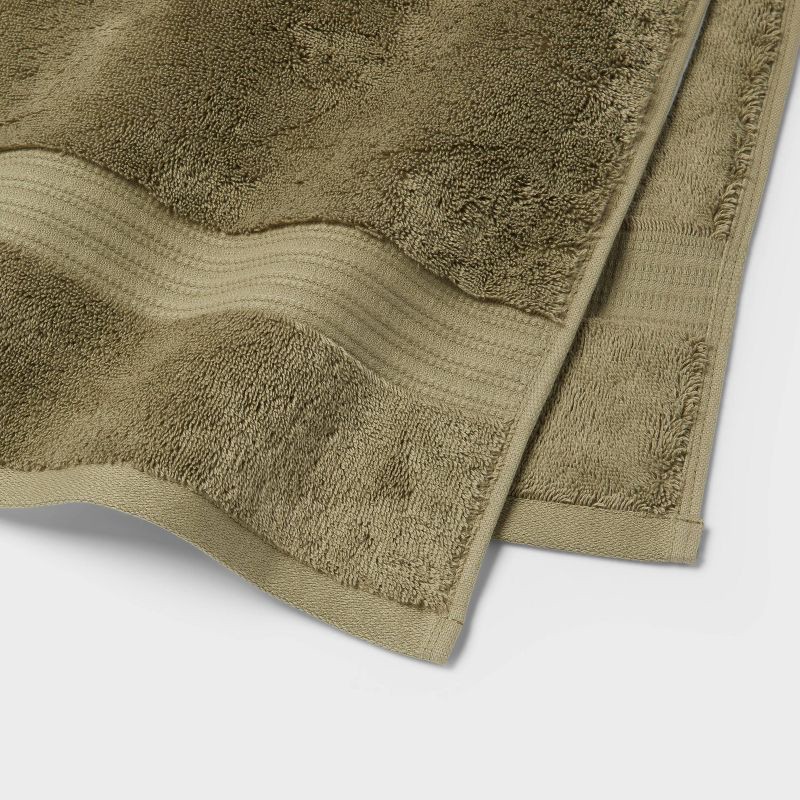 slide 3 of 5, Total Fresh Antimicrobial Oversized Bath Towel Olive Green - Threshold™: 100% Cotton, Low Lint, Machine Washable, 1 ct