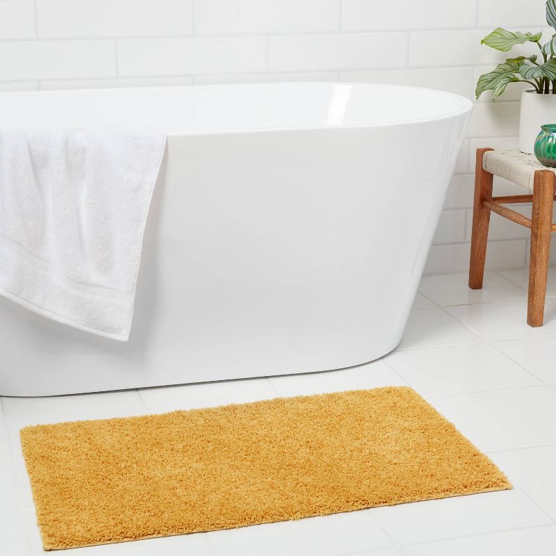 slide 2 of 4, 20"x34" Antimicrobial Bath Rug Gold - Threshold™: Machine Washable, Latex Backed, Tufted Polyester, 1 ct