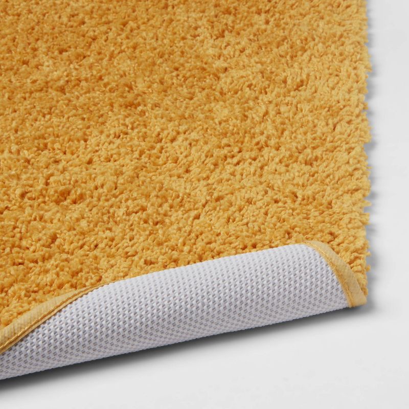 slide 4 of 4, 20"x34" Antimicrobial Bath Rug Gold - Threshold™: Machine Washable, Latex Backed, Tufted Polyester, 1 ct