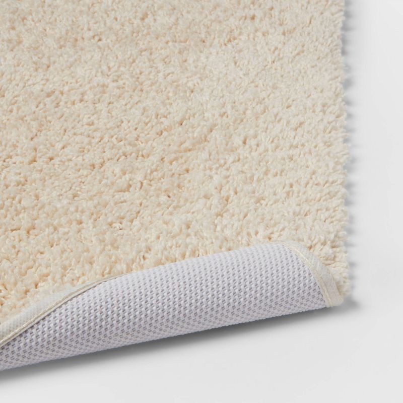 slide 4 of 4, 22"x60" Antimicrobial Bath Runner Tan - Threshold™: Machine Washable, Latex Backed, Tufted Polyester, 1 ct