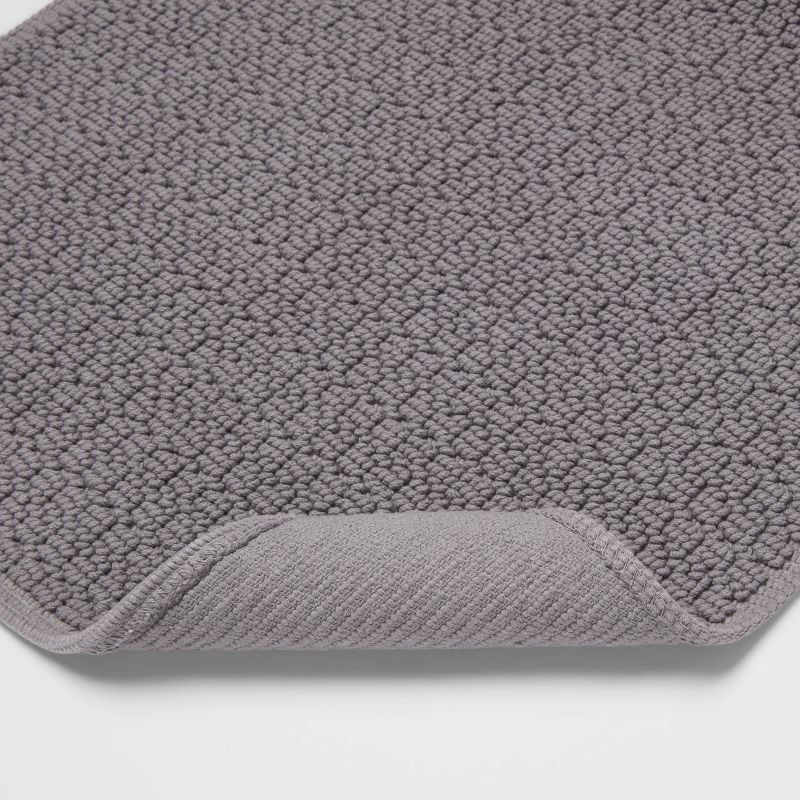 slide 3 of 3, 20"x34" Antimicrobial Bath Rug Dark Gray - Threshold™ : Cotton Jacquard, Low Pile, OEKO-TEX Certified, 1 ct