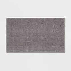 20"x34" Antimicrobial Bath Rug Dark Gray - Threshold™ : Cotton Jacquard, Low Pile, OEKO-TEX Certified