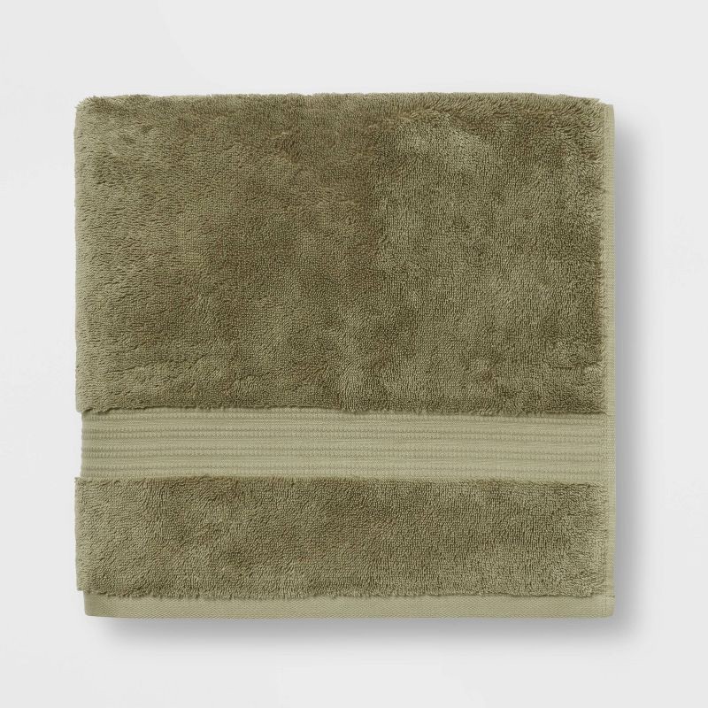 slide 1 of 5, Total Fresh Antimicrobial Bath Towel Olive Green - Threshold™: Heavyweight Cotton, Low Lint, Machine Washable, 1 ct