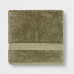 Total Fresh Antimicrobial Bath Towel Olive Green - Threshold™: Heavyweight Cotton, Low Lint, Machine Washable