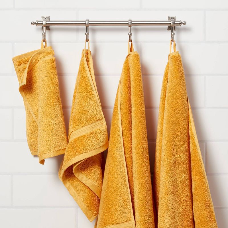 slide 2 of 5, Total Fresh Antimicrobial Bath Towel Gold - Threshold™: 100% Cotton, Low Lint, Heavyweight 550-800 GSM, Machine Washable, 1 ct