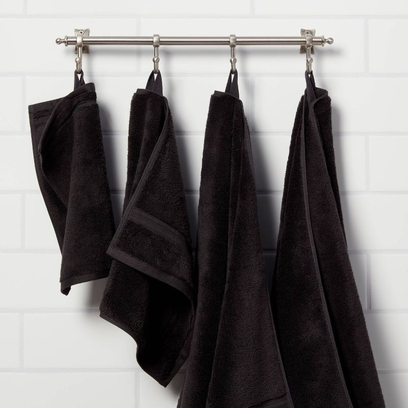 slide 2 of 5, Total Fresh Antimicrobial Bath Towel Black - Threshold™: Heavyweight Cotton, Low Lint, Machine Washable, 1 ct