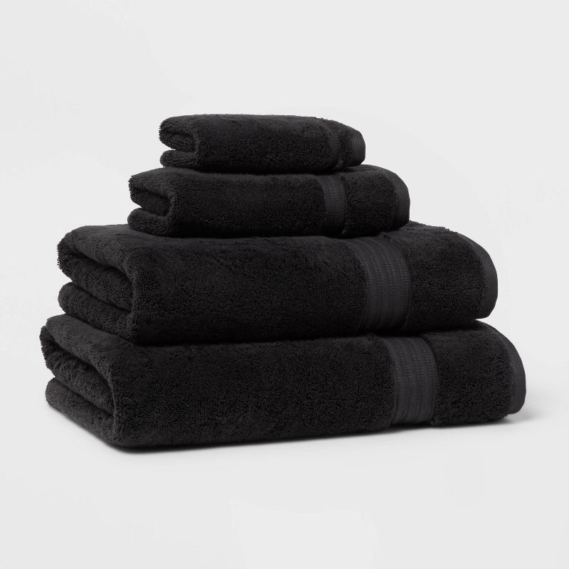slide 4 of 5, Total Fresh Antimicrobial Bath Towel Black - Threshold™: Heavyweight Cotton, Low Lint, Machine Washable, 1 ct