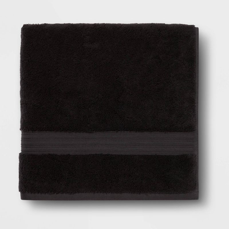 slide 1 of 5, Total Fresh Antimicrobial Bath Towel Black - Threshold™: Heavyweight Cotton, Low Lint, Machine Washable, 1 ct