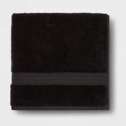Total Fresh Antimicrobial Bath Towel Black - Threshold™: Heavyweight Cotton, Low Lint, Machine Washable