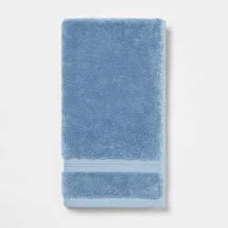 Total Fresh Antimicrobial Hand Towel Blue - Threshold™: 100% Cotton, Low Lint, Machine Washable, Terry Cloth