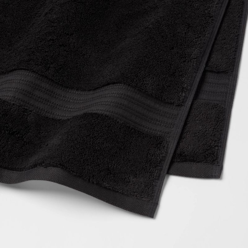 slide 3 of 5, Total Fresh Antimicrobial Oversized Bath Towel Black - Threshold™: Cotton Terry, Low Lint, Machine Washable, 1 ct