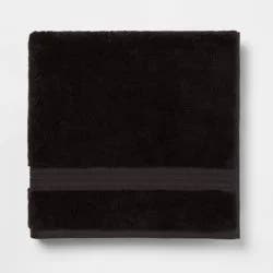 Total Fresh Antimicrobial Oversized Bath Towel Black - Threshold™: Cotton Terry, Low Lint, Machine Washable