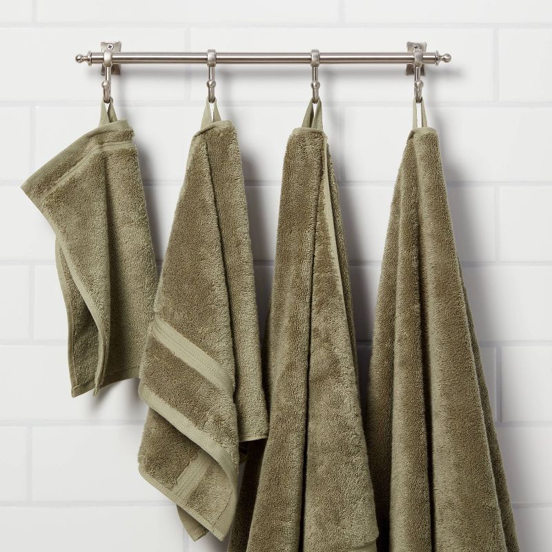 slide 2 of 5, Total Fresh Antimicrobial Hand Towel Olive Green - Threshold™: 100% Cotton, Low Lint, Machine Washable, 28"x16", 1 ct