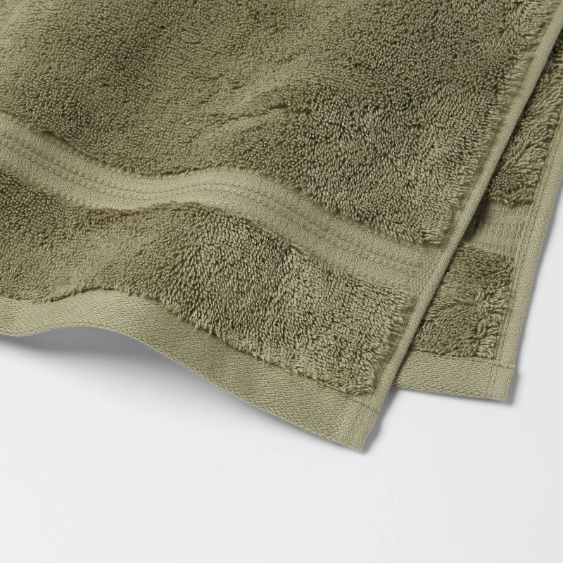 slide 3 of 5, Total Fresh Antimicrobial Hand Towel Olive Green - Threshold™: 100% Cotton, Low Lint, Machine Washable, 28"x16", 1 ct