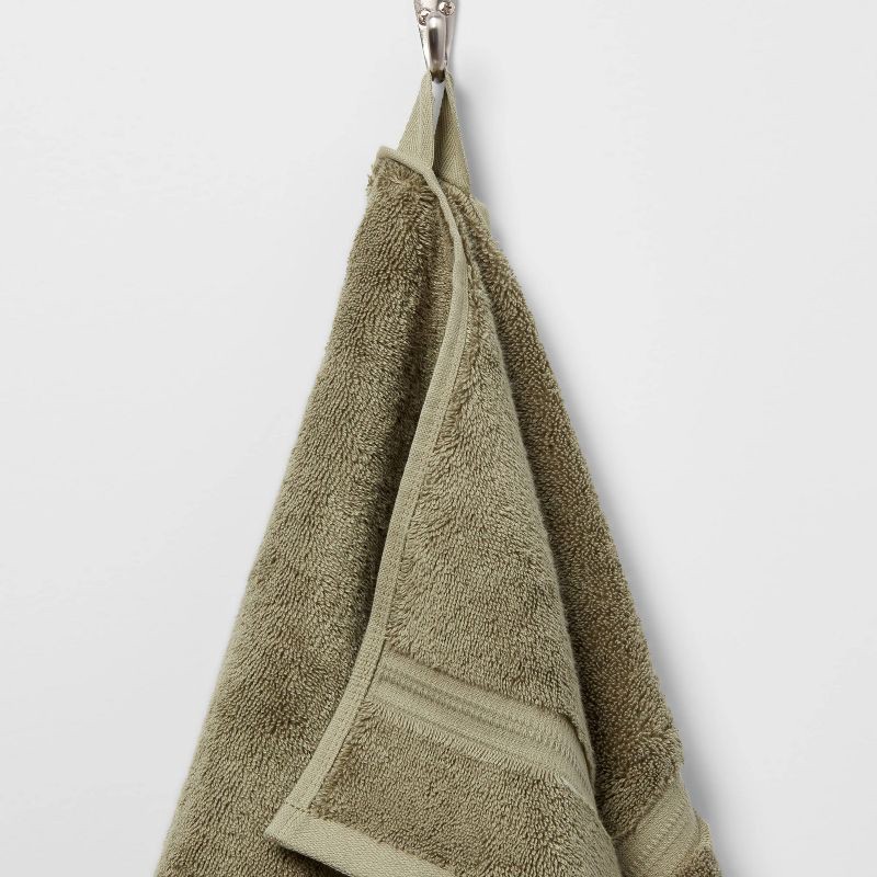 slide 5 of 5, Total Fresh Antimicrobial Hand Towel Olive Green - Threshold™: 100% Cotton, Low Lint, Machine Washable, 28"x16", 1 ct