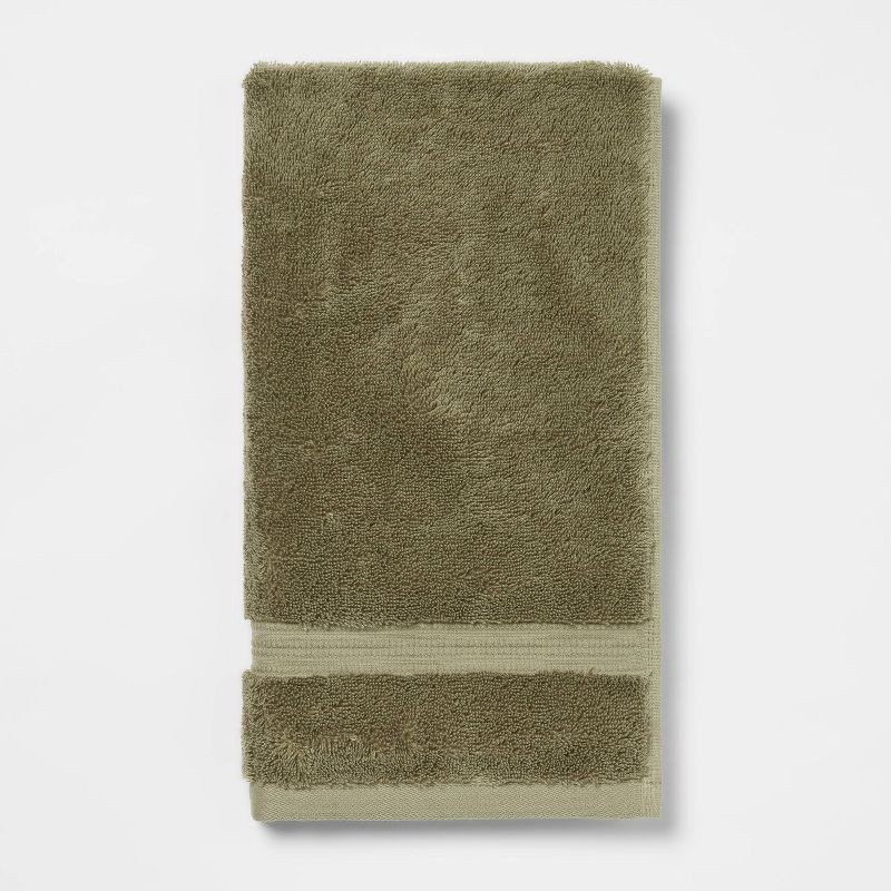 slide 1 of 5, Total Fresh Antimicrobial Hand Towel Olive Green - Threshold™: 100% Cotton, Low Lint, Machine Washable, 28"x16", 1 ct