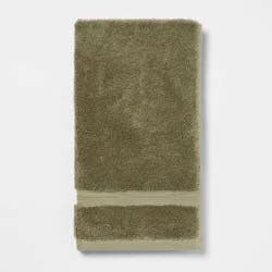 Total Fresh Antimicrobial Hand Towel Olive Green - Threshold™: 100% Cotton, Low Lint, Machine Washable, 28"x16"