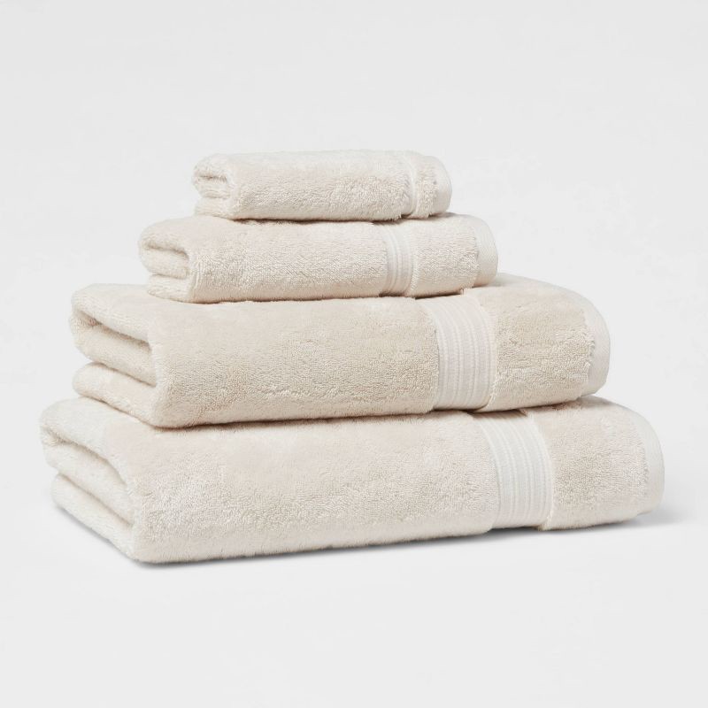 slide 4 of 5, Total Fresh Antimicrobial Hand Towel Tan - Threshold™: 100% Cotton, Low Lint, Machine Washable, Terry Cloth, 1 ct