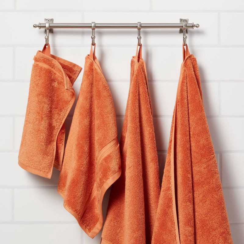slide 2 of 5, Total Fresh Antimicrobial Hand Towel Orange - Threshold™: 100% Cotton, Low Lint, Machine Washable, Terry Cloth, 1 ct