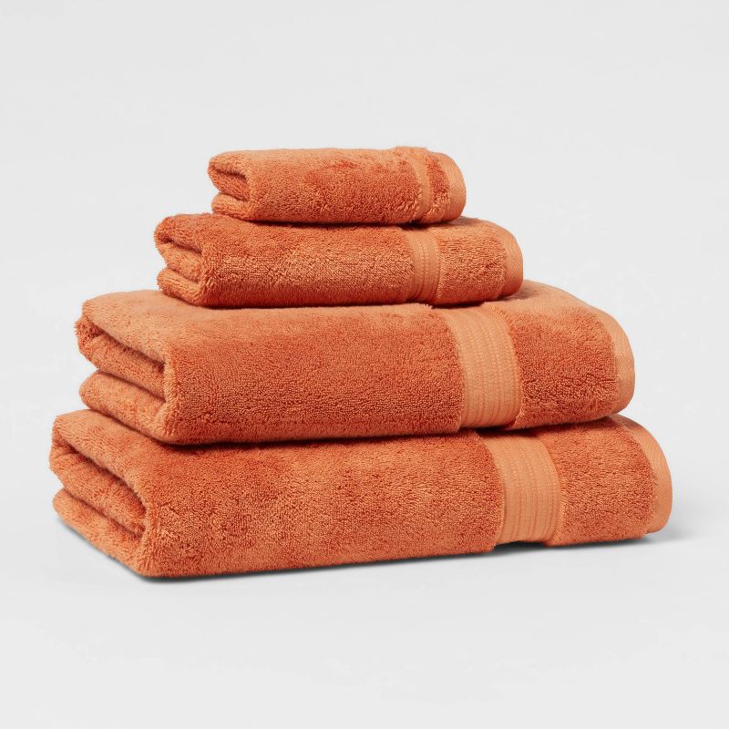 slide 4 of 5, Total Fresh Antimicrobial Hand Towel Orange - Threshold™: 100% Cotton, Low Lint, Machine Washable, Terry Cloth, 1 ct