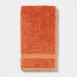 Total Fresh Antimicrobial Hand Towel Orange - Threshold™: 100% Cotton, Low Lint, Machine Washable, Terry Cloth