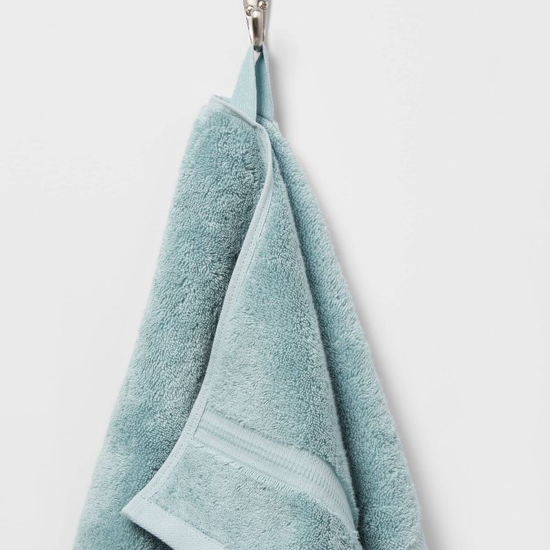 slide 5 of 5, Total Fresh Antimicrobial Hand Towel Aqua - Threshold™: 100% Cotton, Low Lint, Machine Washable, 550-800 GSM, 1 ct