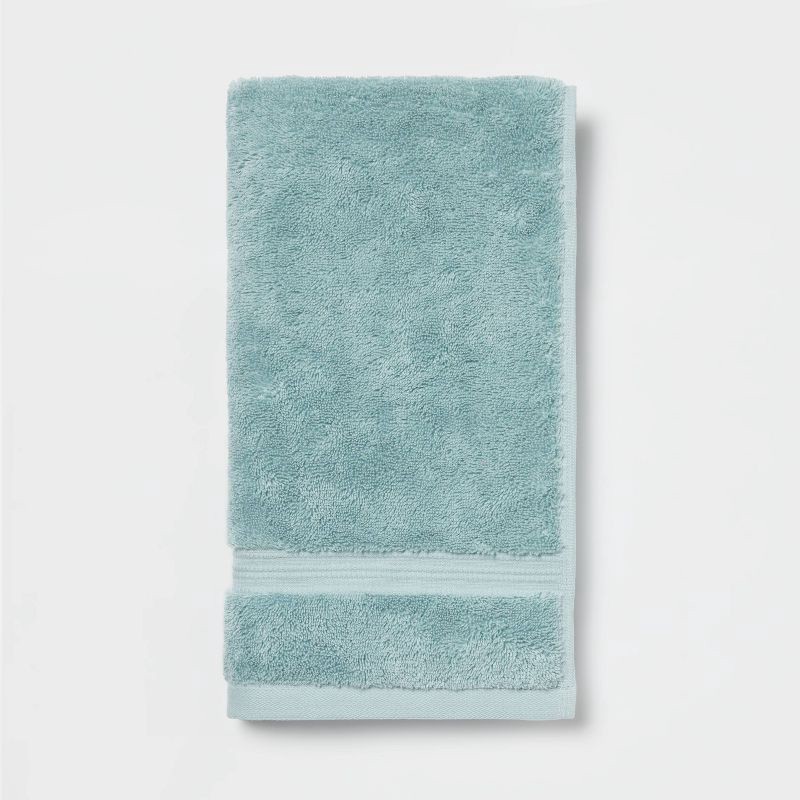 slide 1 of 5, Total Fresh Antimicrobial Hand Towel Aqua - Threshold™: 100% Cotton, Low Lint, Machine Washable, 550-800 GSM, 1 ct