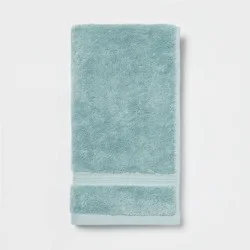 Total Fresh Antimicrobial Hand Towel Aqua - Threshold™: 100% Cotton, Low Lint, Machine Washable, 550-800 GSM