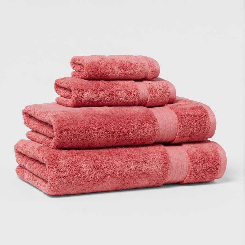 slide 4 of 5, Total Fresh Antimicrobial Hand Towel Rose Pink - Threshold™: 100% Cotton, Low Lint, Machine Washable, 550 GSM, 1 ct