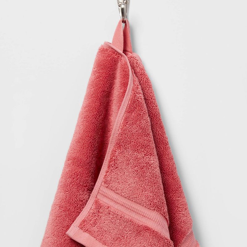 slide 5 of 5, Total Fresh Antimicrobial Hand Towel Rose Pink - Threshold™: 100% Cotton, Low Lint, Machine Washable, 550 GSM, 1 ct