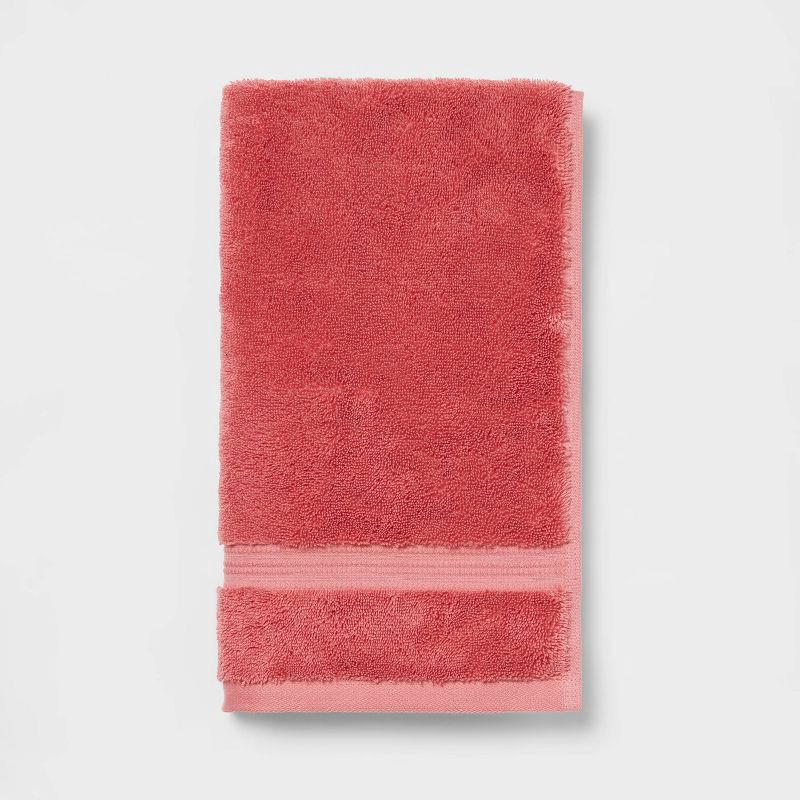 slide 1 of 5, Total Fresh Antimicrobial Hand Towel Rose Pink - Threshold™: 100% Cotton, Low Lint, Machine Washable, 550 GSM, 1 ct