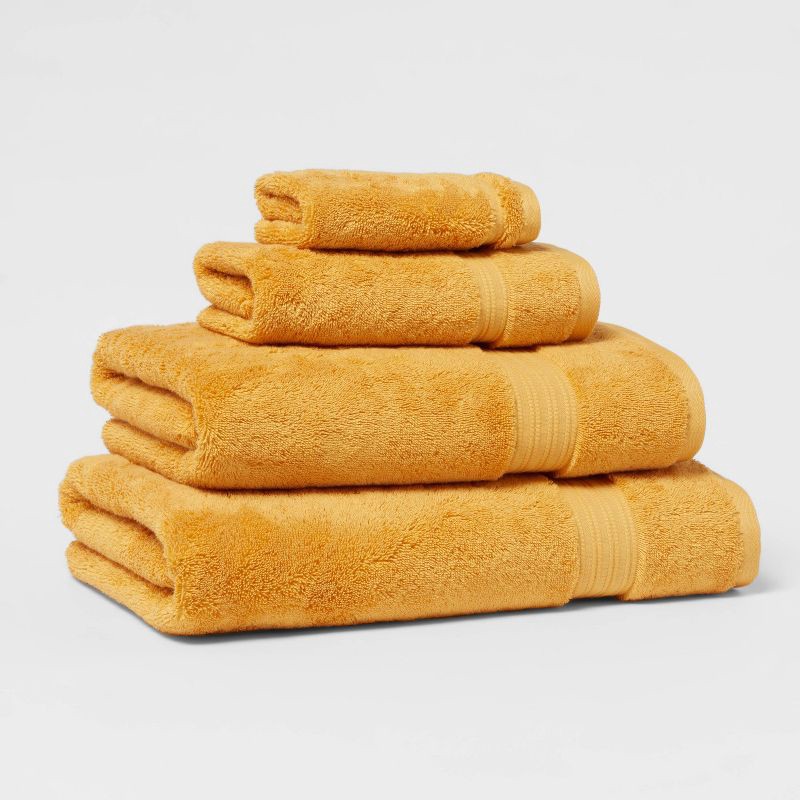 slide 4 of 5, Total Fresh Antimicrobial Hand Towel Gold - Threshold™: 100% Cotton, Low Lint, Machine Washable, 550-800 GSM, 1 ct