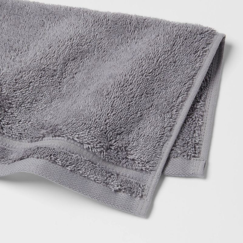 slide 3 of 5, Total Fresh Antimicrobial Washcloth Dark Gray - Threshold™: 100% Cotton, Low Lint, Heavyweight Terry Cloth, 1 ct