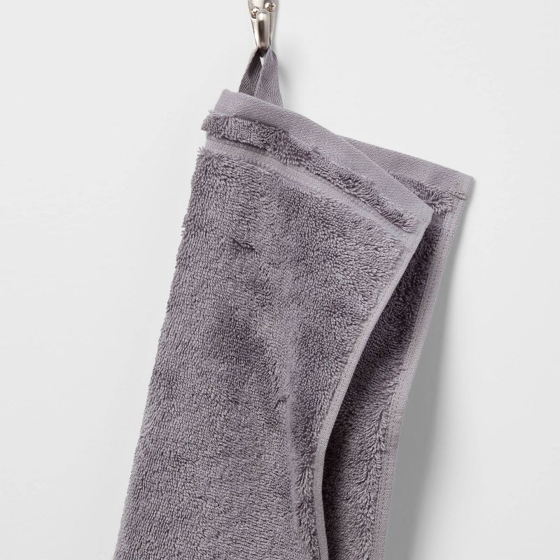 slide 5 of 5, Total Fresh Antimicrobial Washcloth Dark Gray - Threshold™: 100% Cotton, Low Lint, Heavyweight Terry Cloth, 1 ct