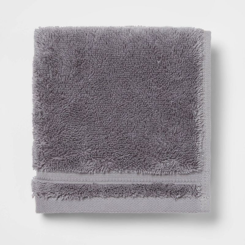 slide 1 of 5, Total Fresh Antimicrobial Washcloth Dark Gray - Threshold™: 100% Cotton, Low Lint, Heavyweight Terry Cloth, 1 ct