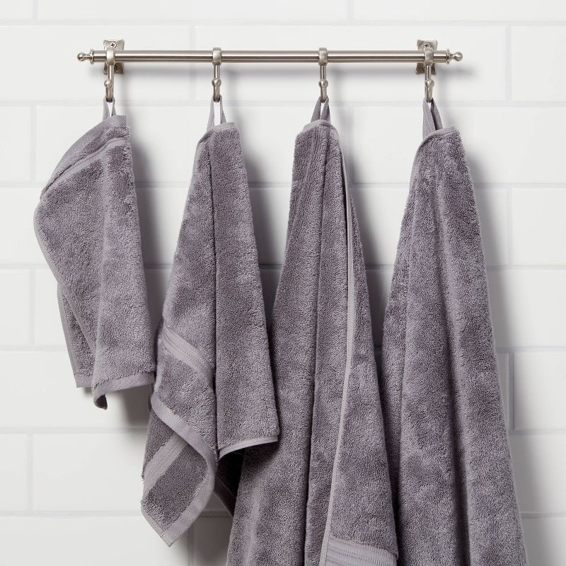 slide 2 of 5, Total Fresh Antimicrobial Hand Towel Dark Gray - Threshold™: 100% Cotton, Low Lint, Machine Washable, 550-800 GSM, 1 ct