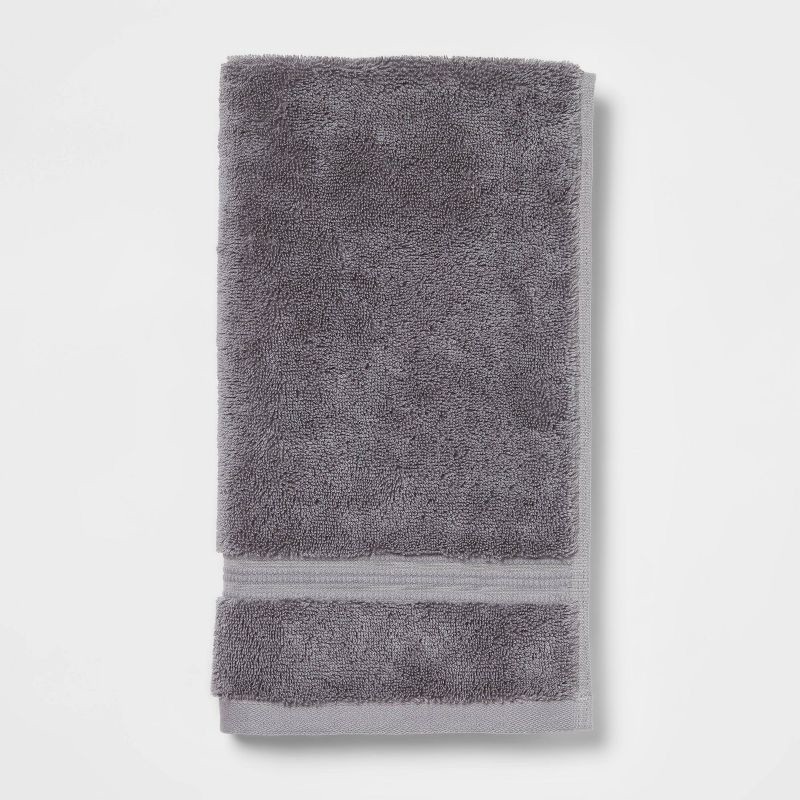 slide 1 of 5, Total Fresh Antimicrobial Hand Towel Dark Gray - Threshold™: 100% Cotton, Low Lint, Machine Washable, 550-800 GSM, 1 ct