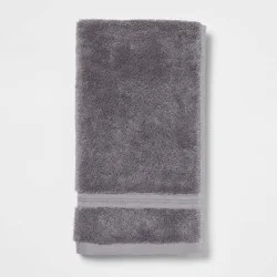 Total Fresh Antimicrobial Hand Towel Dark Gray - Threshold™: 100% Cotton, Low Lint, Machine Washable, 550-800 GSM