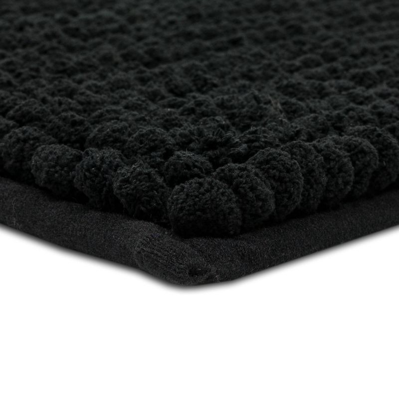slide 4 of 6, 17"x24" Chunky Chenille Cushion Foam Bath Rug Black - Room Essentials™, 1 ct