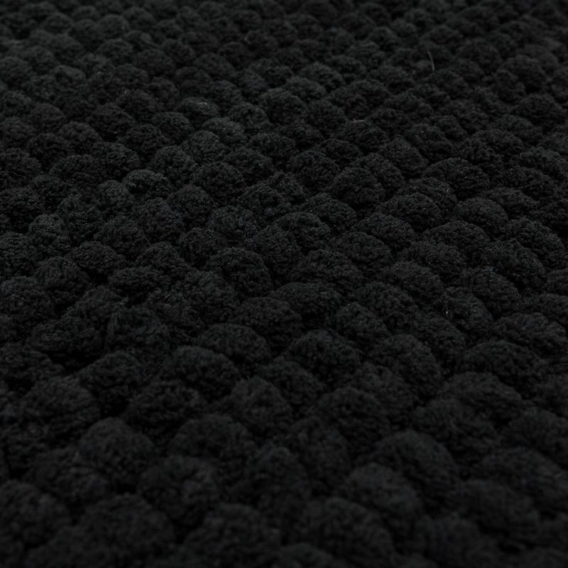 slide 5 of 6, 17"x24" Chunky Chenille Cushion Foam Bath Rug Black - Room Essentials™, 1 ct
