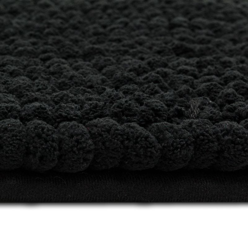 slide 6 of 6, 17"x24" Chunky Chenille Cushion Foam Bath Rug Black - Room Essentials™, 1 ct