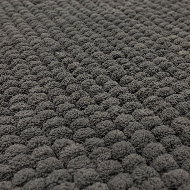 slide 6 of 7, 17"x24" Chunky Chenille Cushion Foam Bath Rug Dark Gray - Room Essentials™: Tufted Polyester, Machine Washable, 1 ct